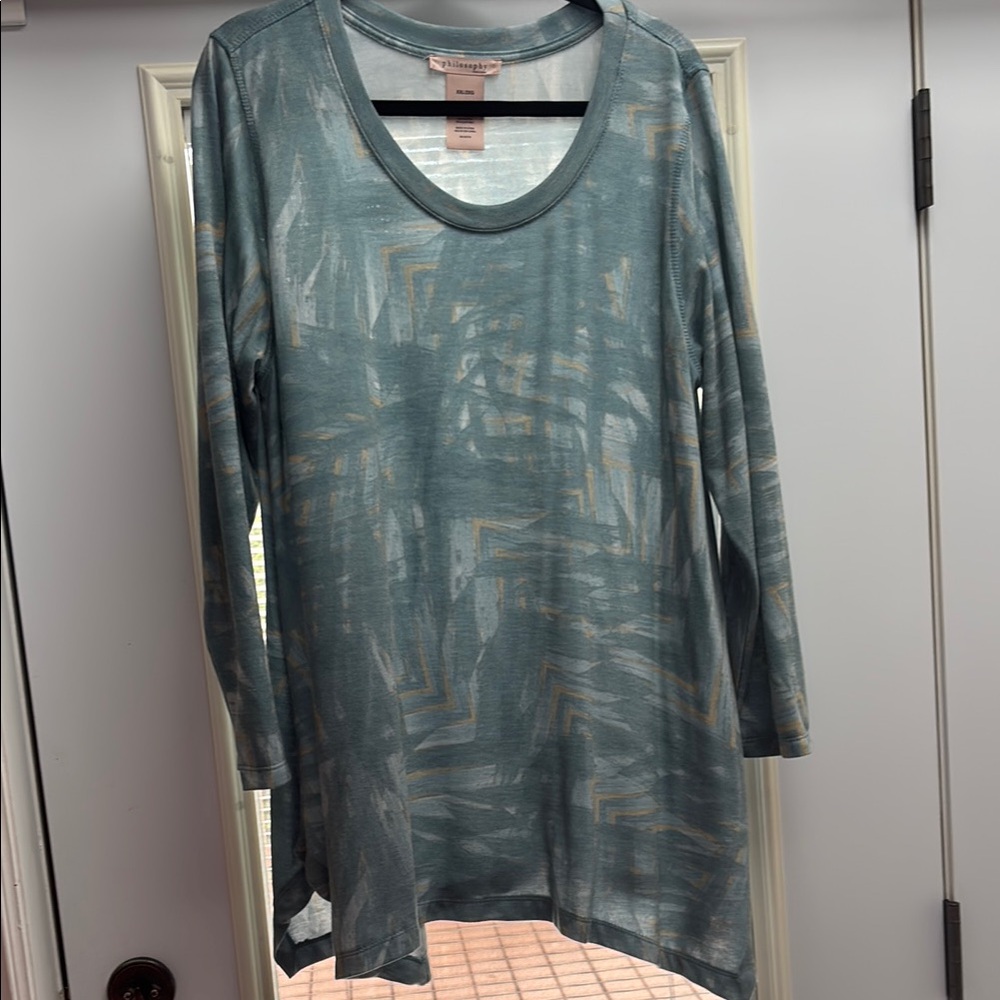 Philosophy Green Boxy Long Sleeve Tunic
